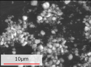 Sulfide Solid Electrolyte after 50 passes with Sugino's Star Burst wet jet milling system at 200 MPa